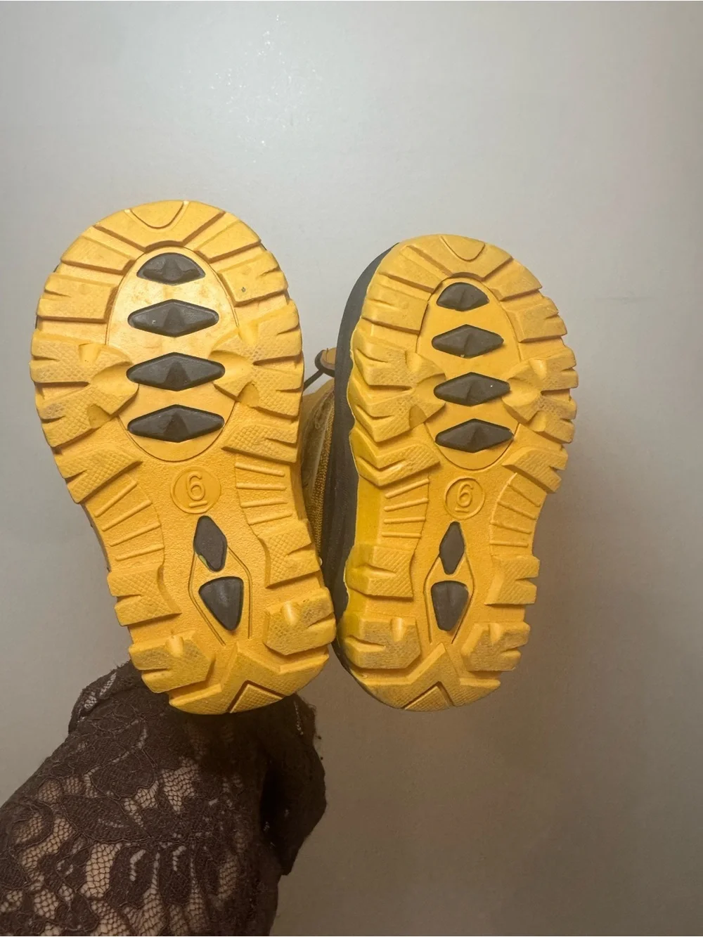Kids Insulated Snow Boots in Mustard and Black